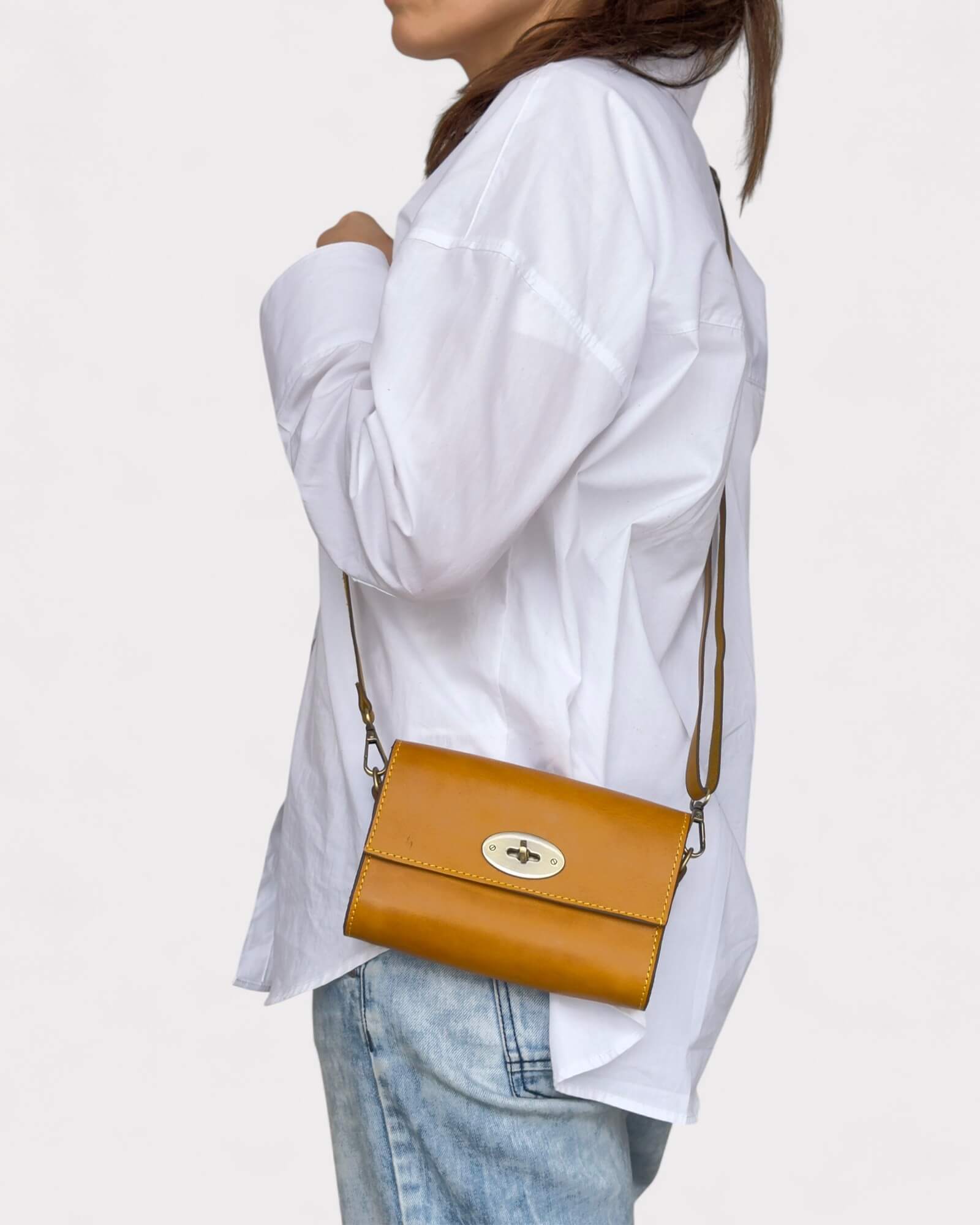 Μίνι Ταμπά Δερμάτινη Τσάντα Χιαστί – Χειροποίητη Τσάντα Κινητού