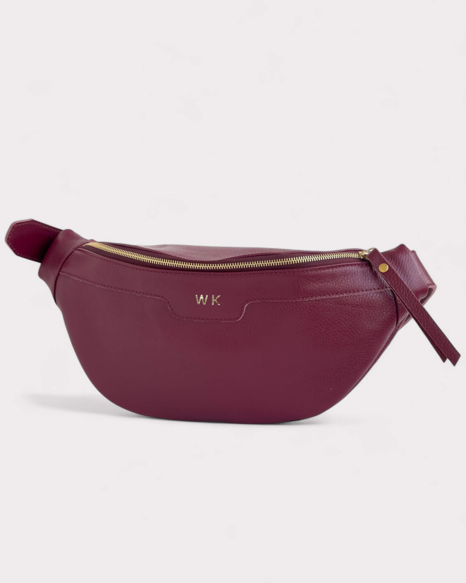 Medium Burgundy Leather Sling Bag - Slouchy Crossbody Fanny Pack