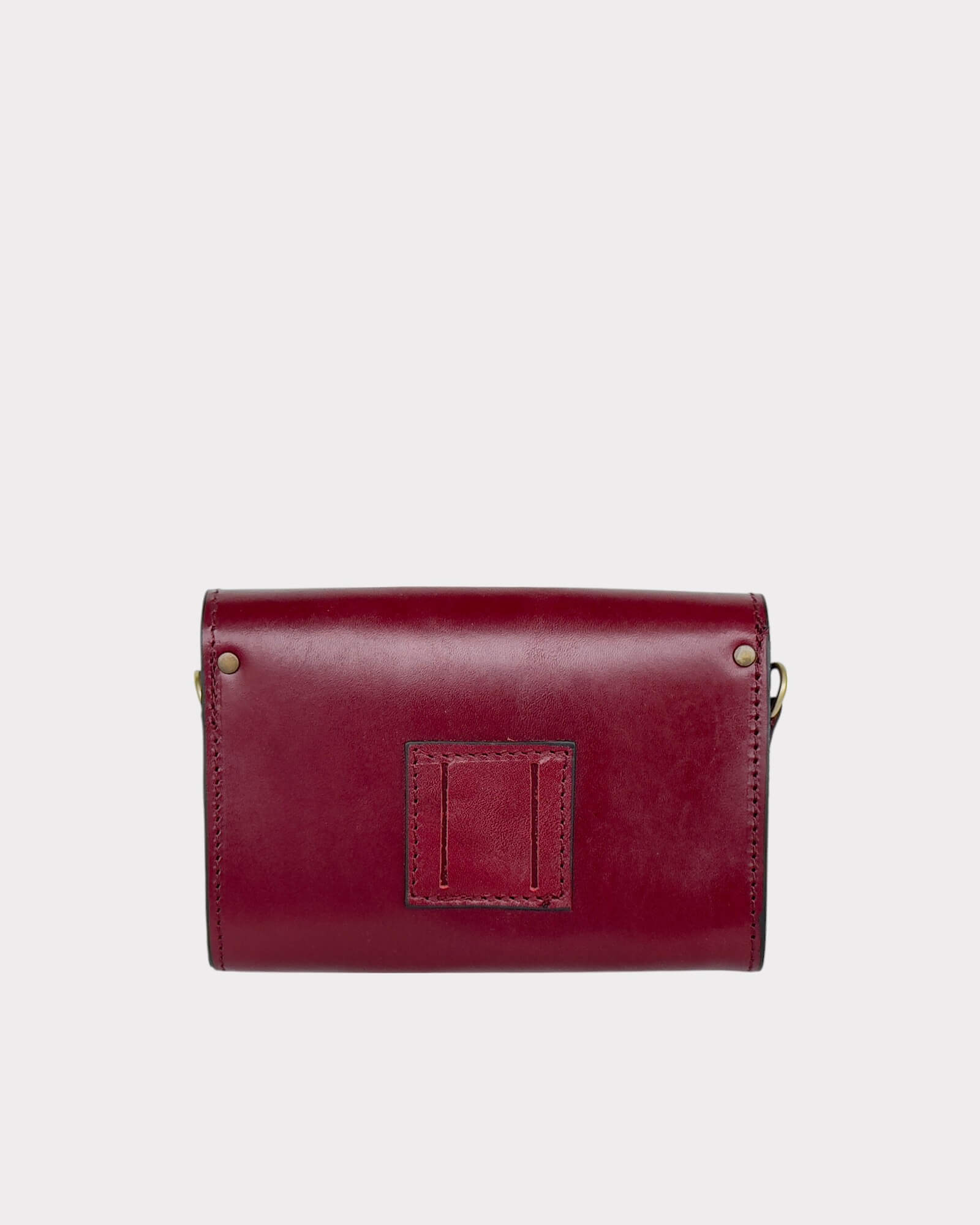 Mini Leather Burgundy-Red Crossbody Clutch – Handmade Artisan Phone Purse