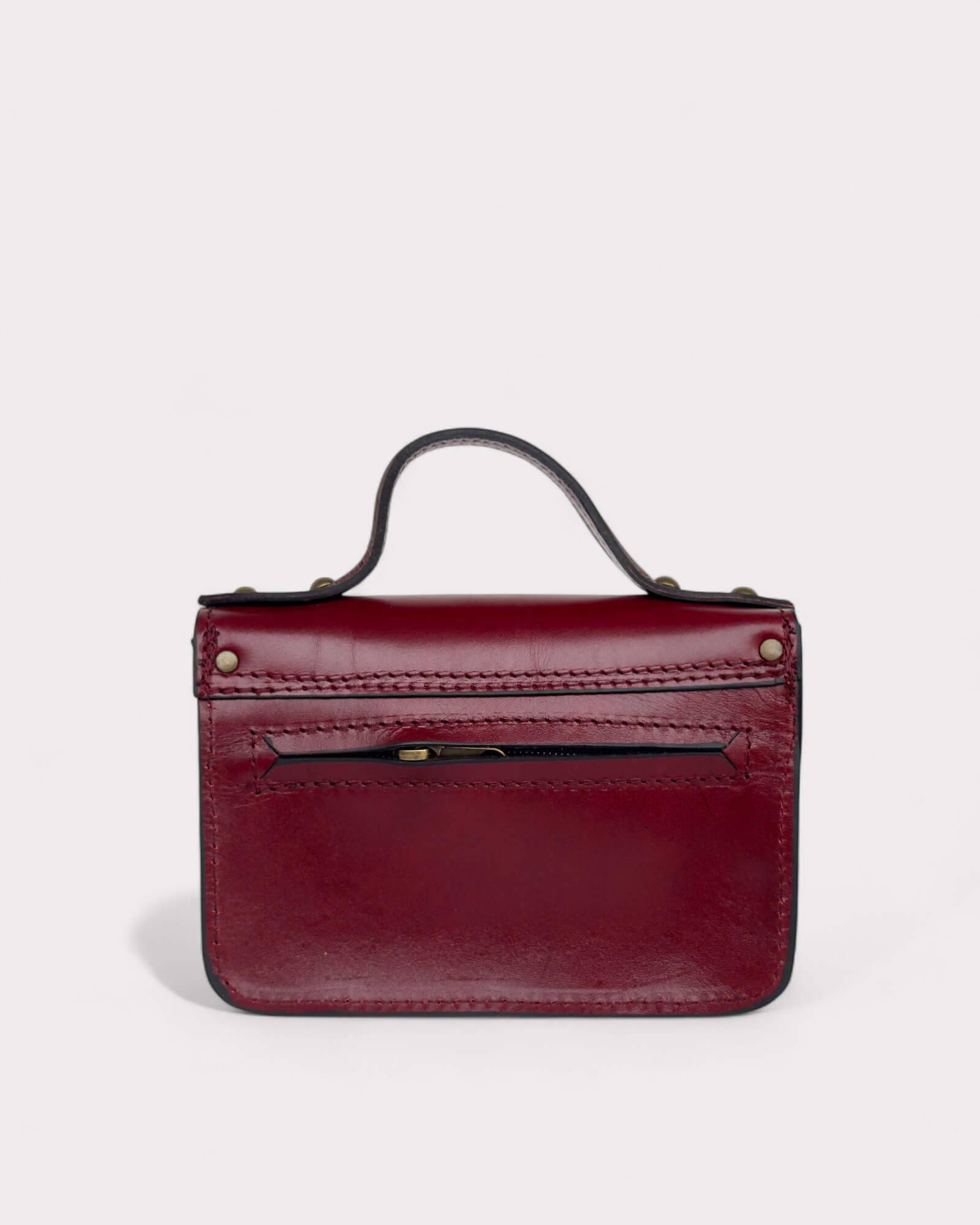 Mini Red Leather Satchel – Handmade Crossbody Bag