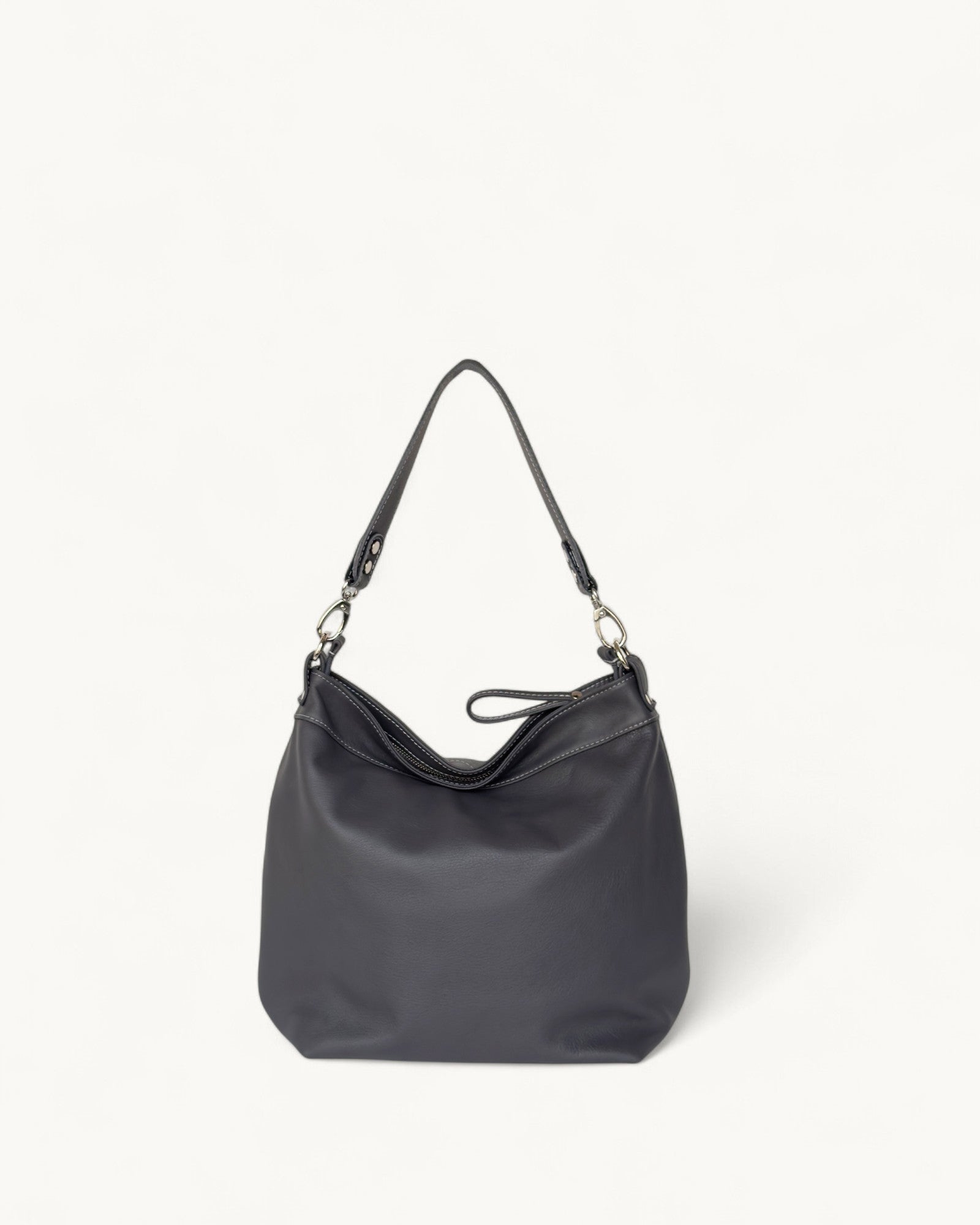 dark grey hobo bag