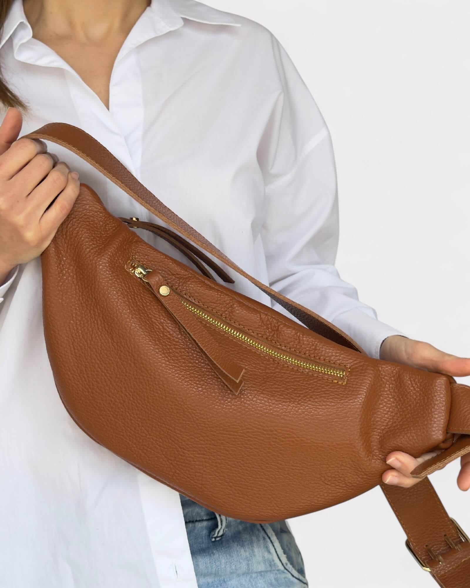 Ταμπά Δερμάτινη Τσάντα Μέσης - Τσάντα Στήθους από Γνήσιο Δέρμα 