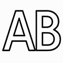 Black 'AB' letters on a white background