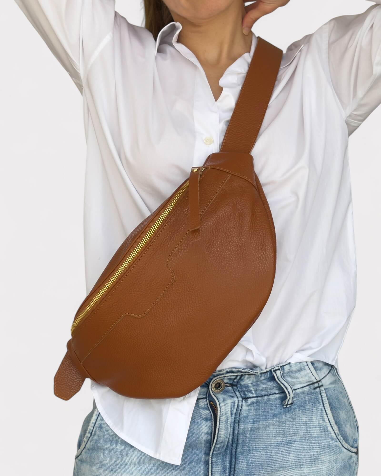 Ταμπά Δερμάτινη Τσάντα Μέσης - Τσάντα Στήθους από Γνήσιο Δέρμα 