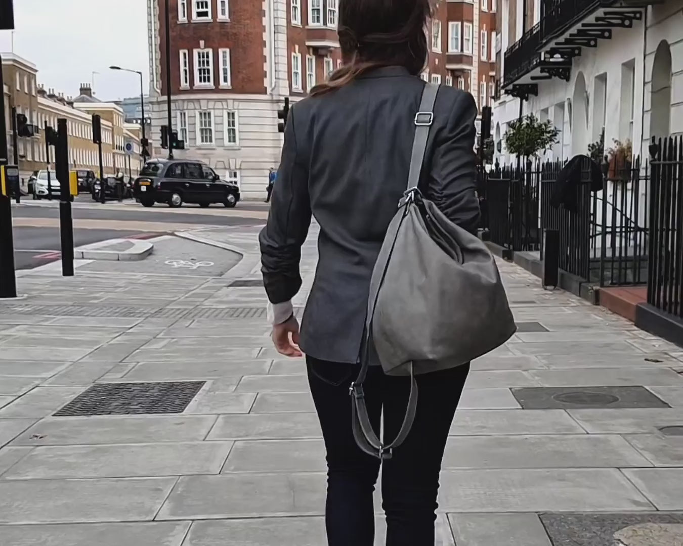video of grey convertible hobo bag in london