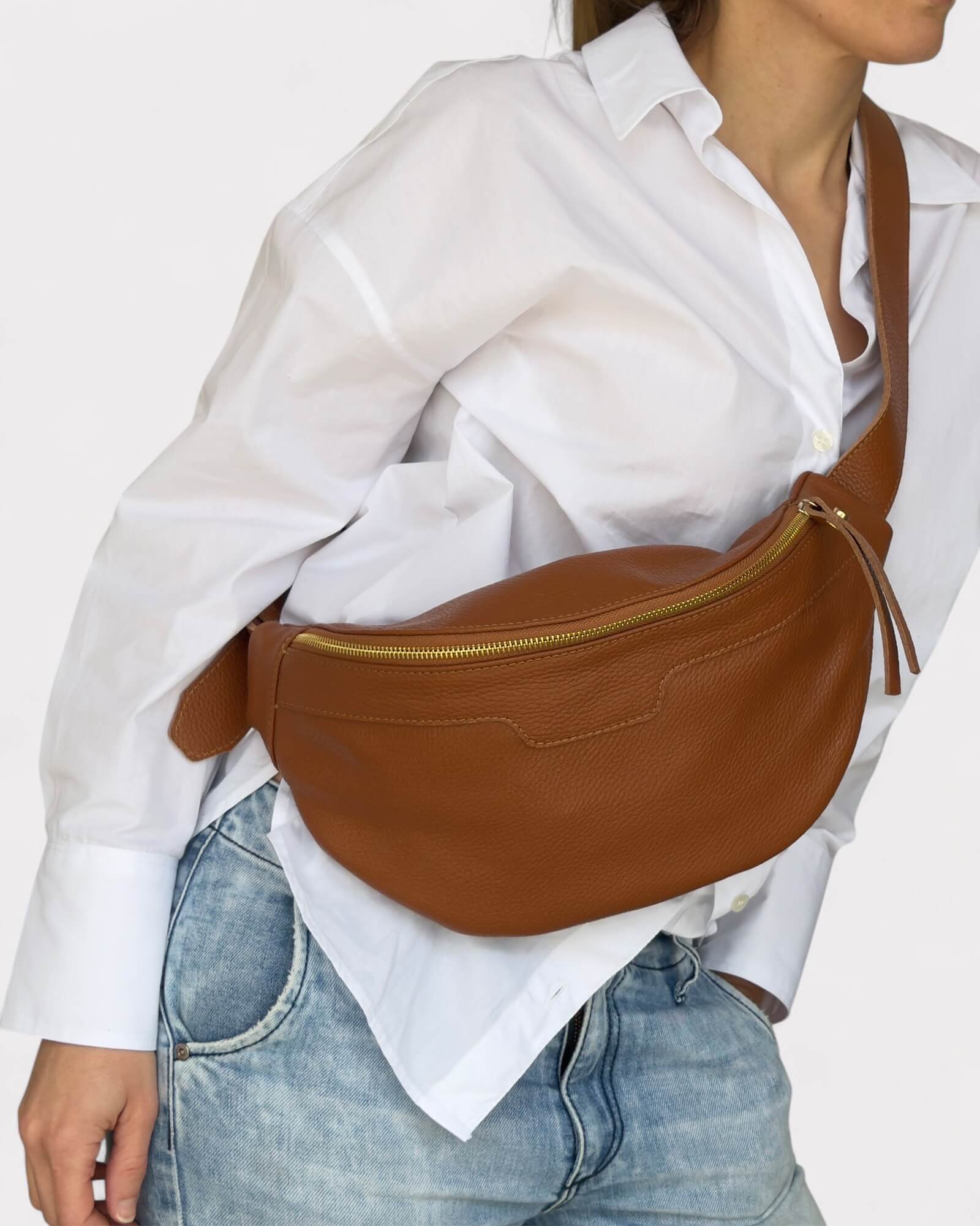 Ταμπά Δερμάτινη Τσάντα Μέσης - Τσάντα Στήθους από Γνήσιο Δέρμα 