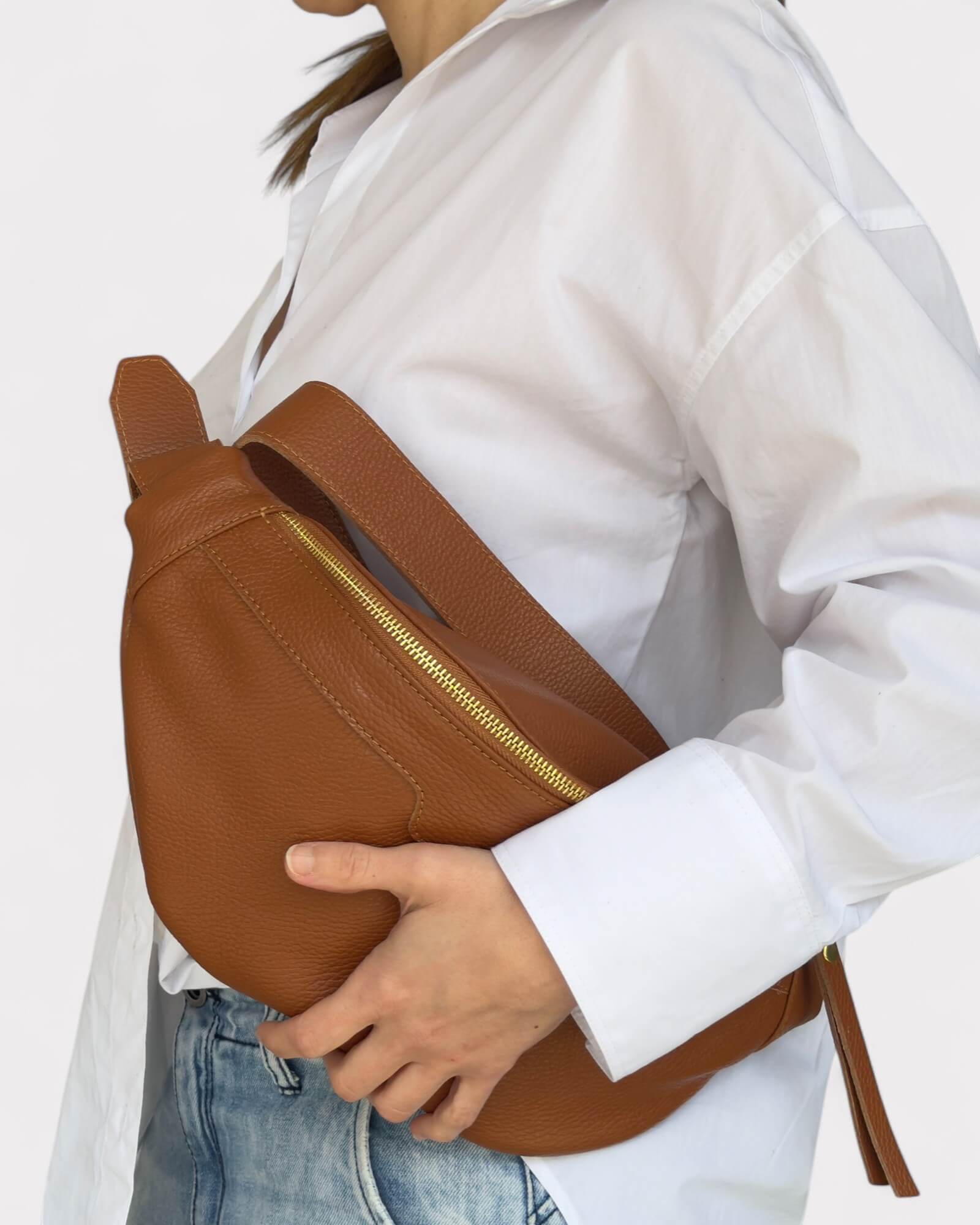 Ταμπά Δερμάτινη Τσάντα Μέσης - Τσάντα Στήθους από Γνήσιο Δέρμα 